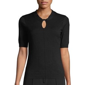 Black Milly Twist Front Knit Top